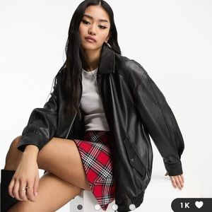 Oversized Leather Bomber ASOS